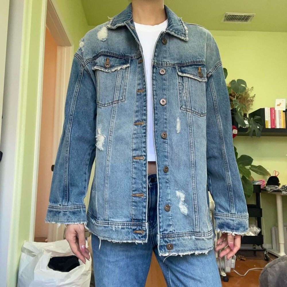 ZARA Oversized Dark Blue Denim Jacket